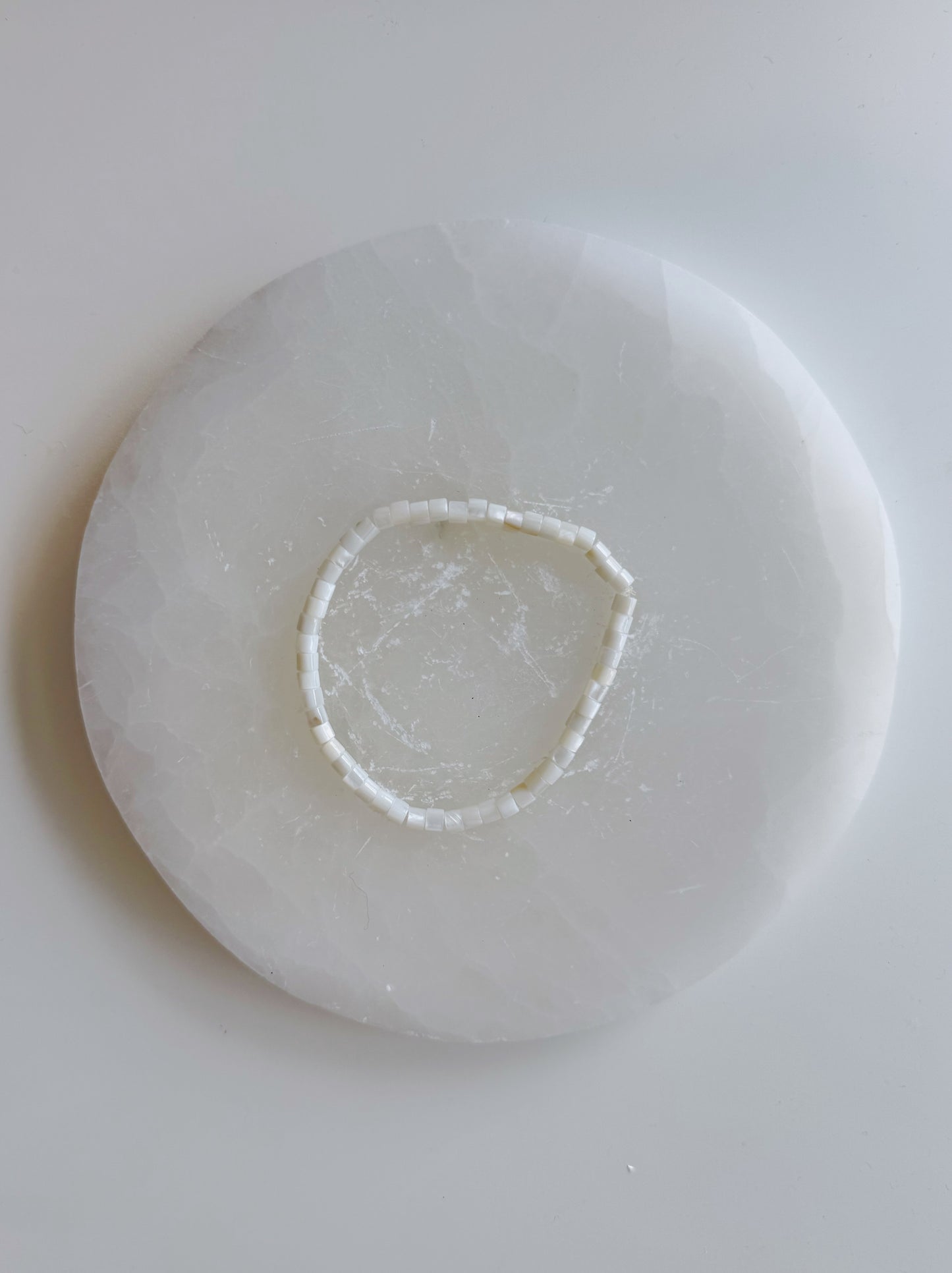 White Moonstone Bracelet Tiny Beads