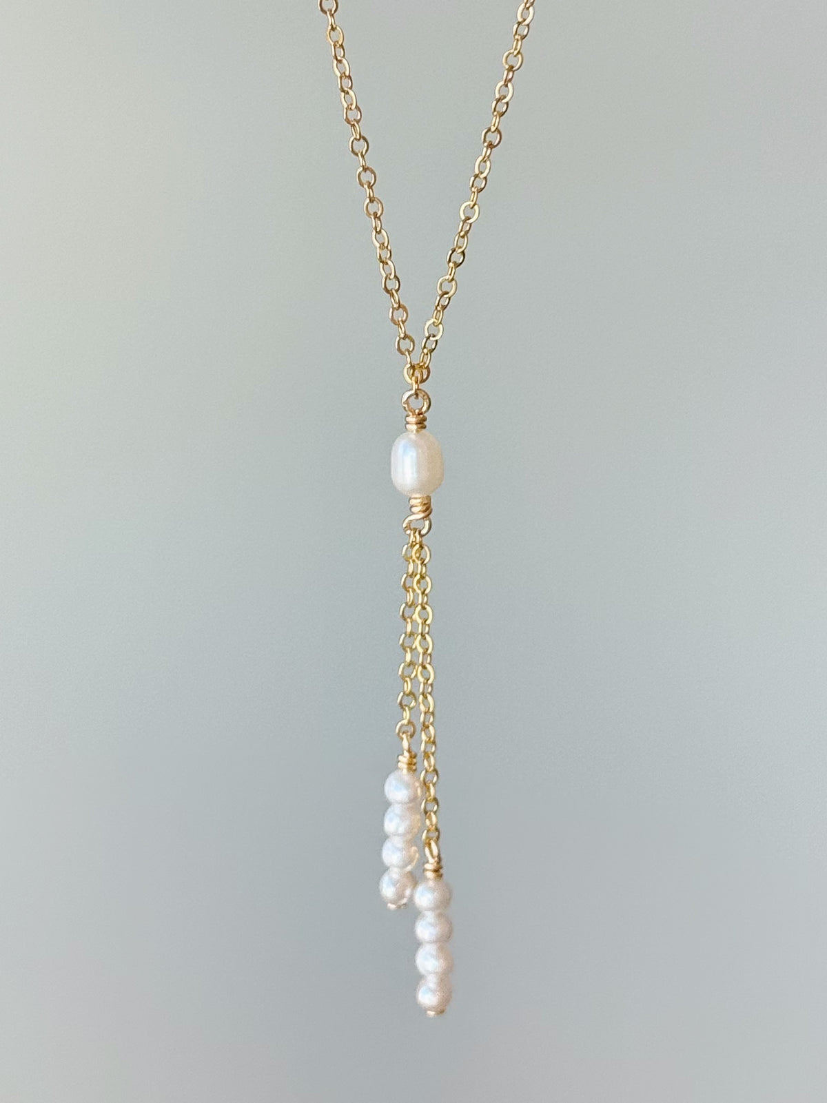 Gold Filled Pearl Cascade Necklace