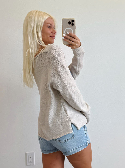Neutral Crab Lightweight Sweater