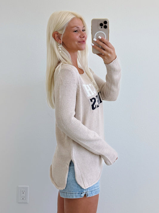 Khaki Lightweight Beach Vibes Sweater