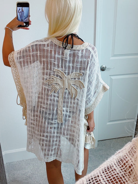 Crochet Palm Tree Beach Cover Up