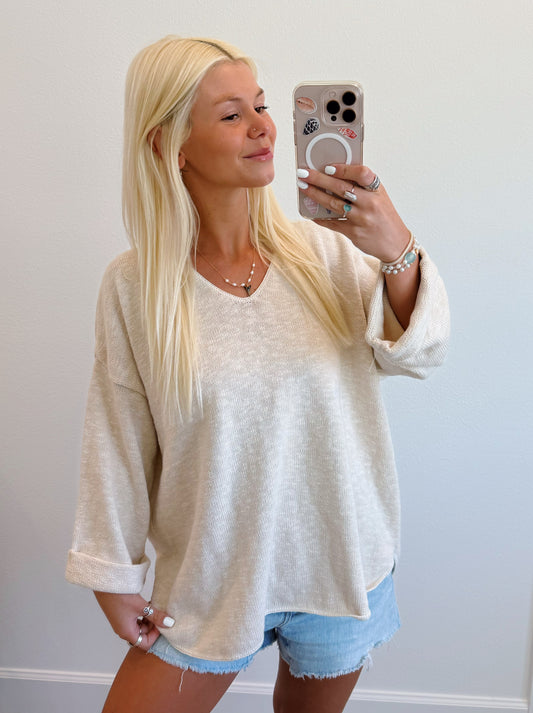 Oversized V Neck Sweater