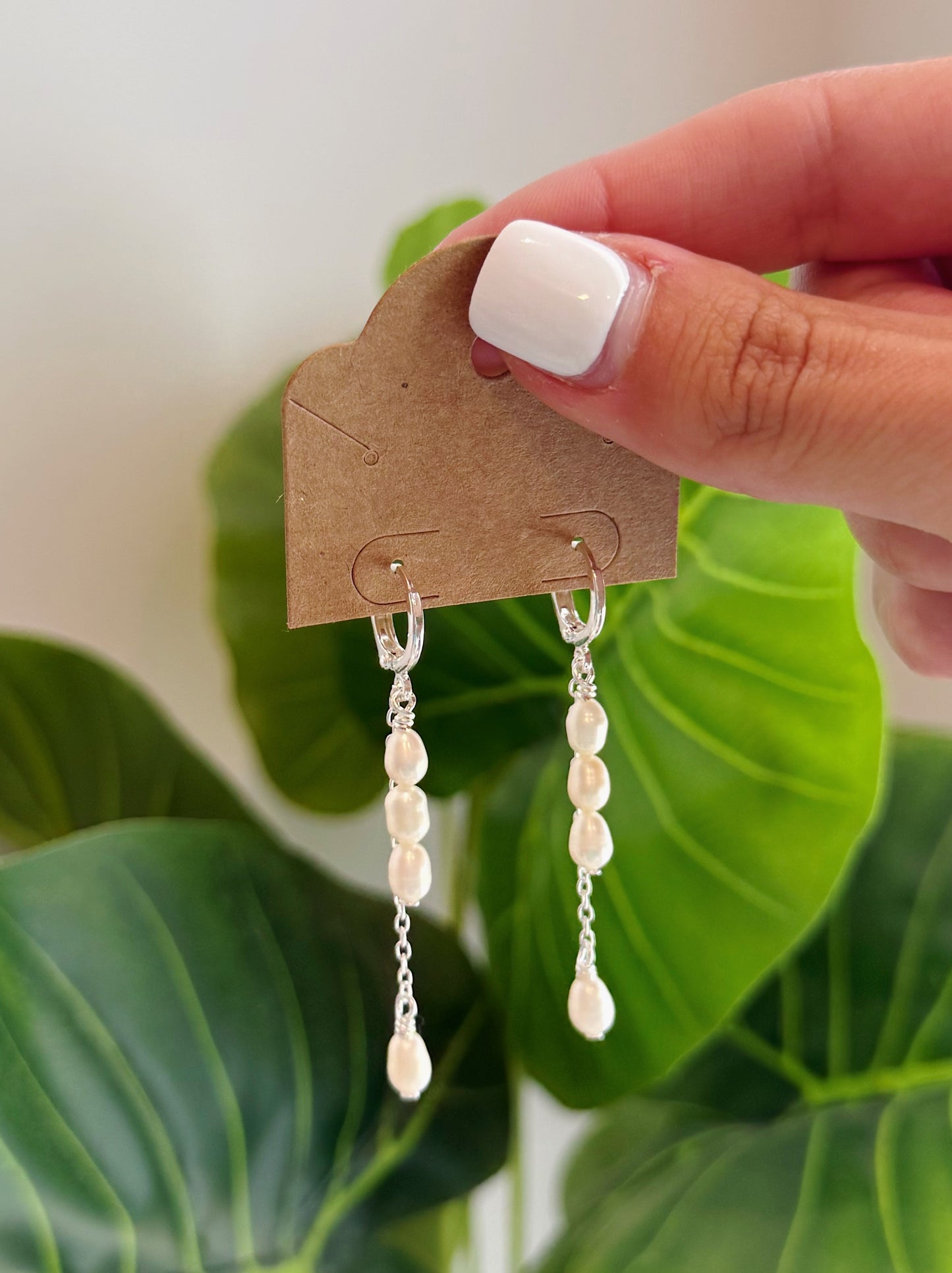 Silver Baroque Pearl with Extra Dangle Hoop Earrings