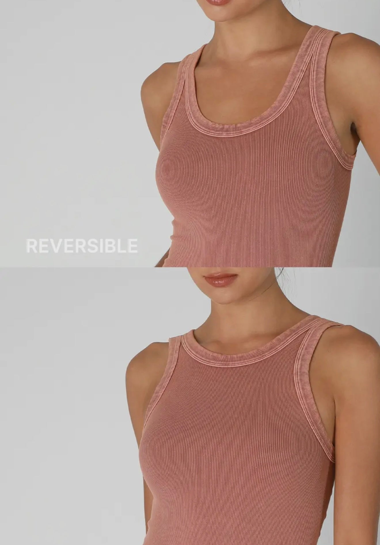 Guacamole Green Reversible Ribbed Tank