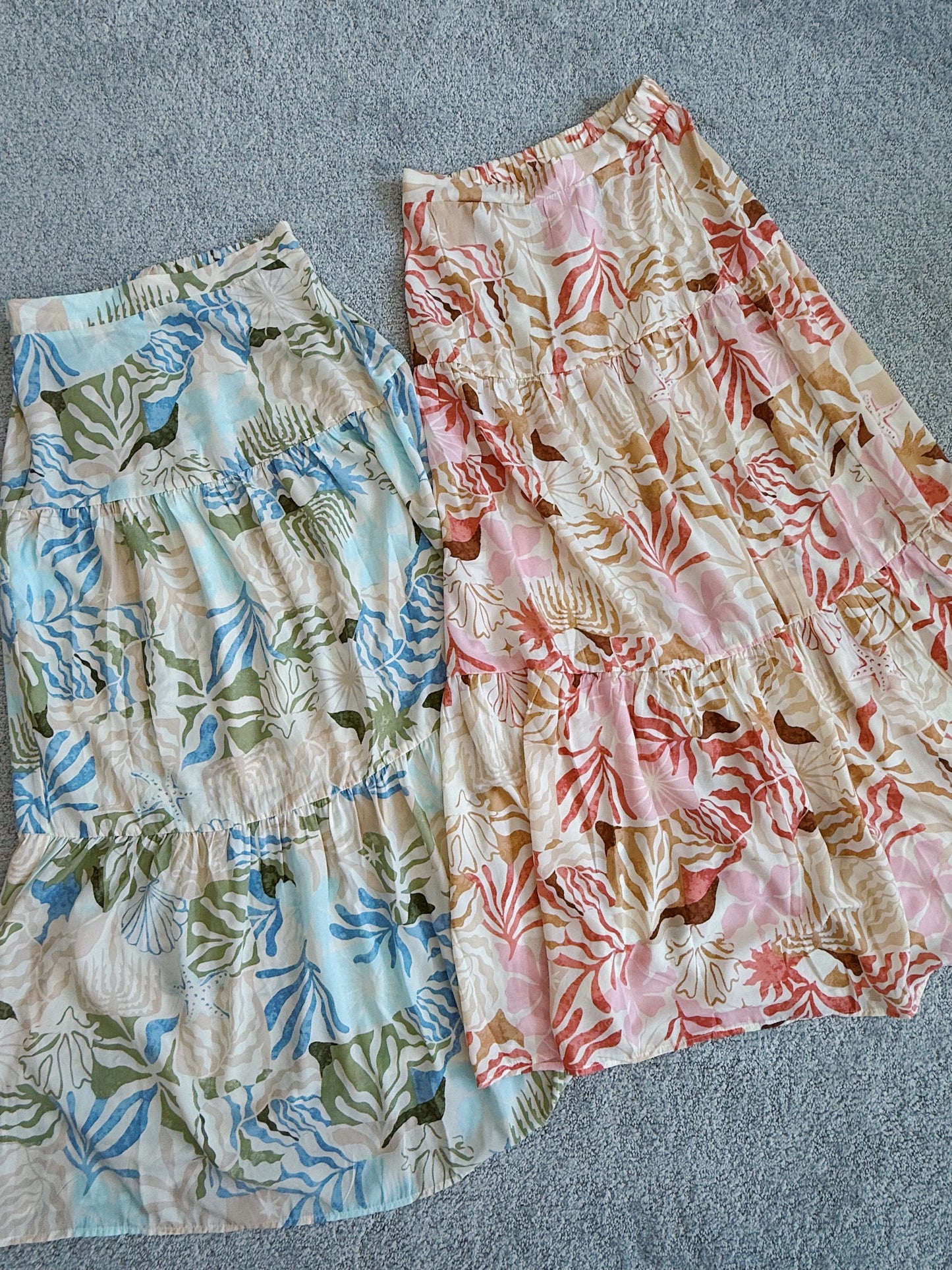 Tropical Print Maxi Skirt