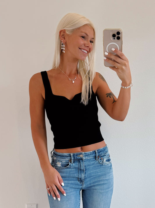 Ribbed Sweetheart Tank Top