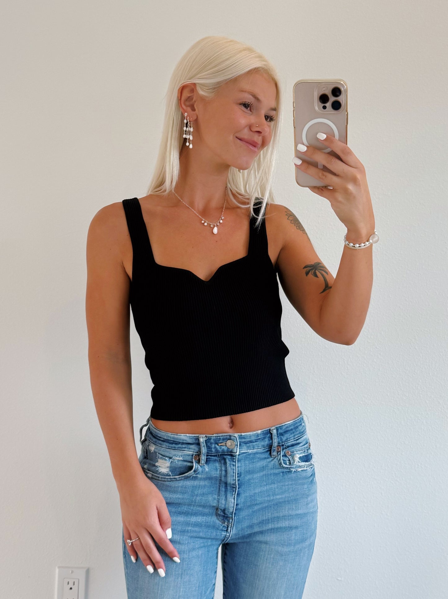 Ribbed Sweetheart Tank Top