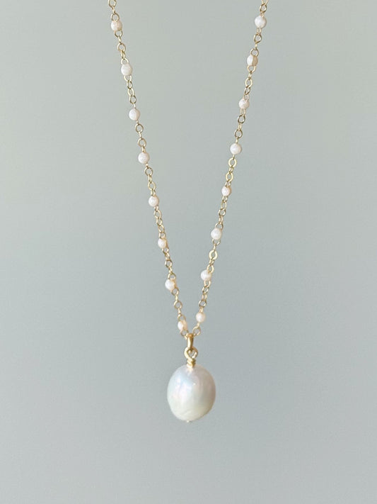 Gold Filled Single Pearl Necklace