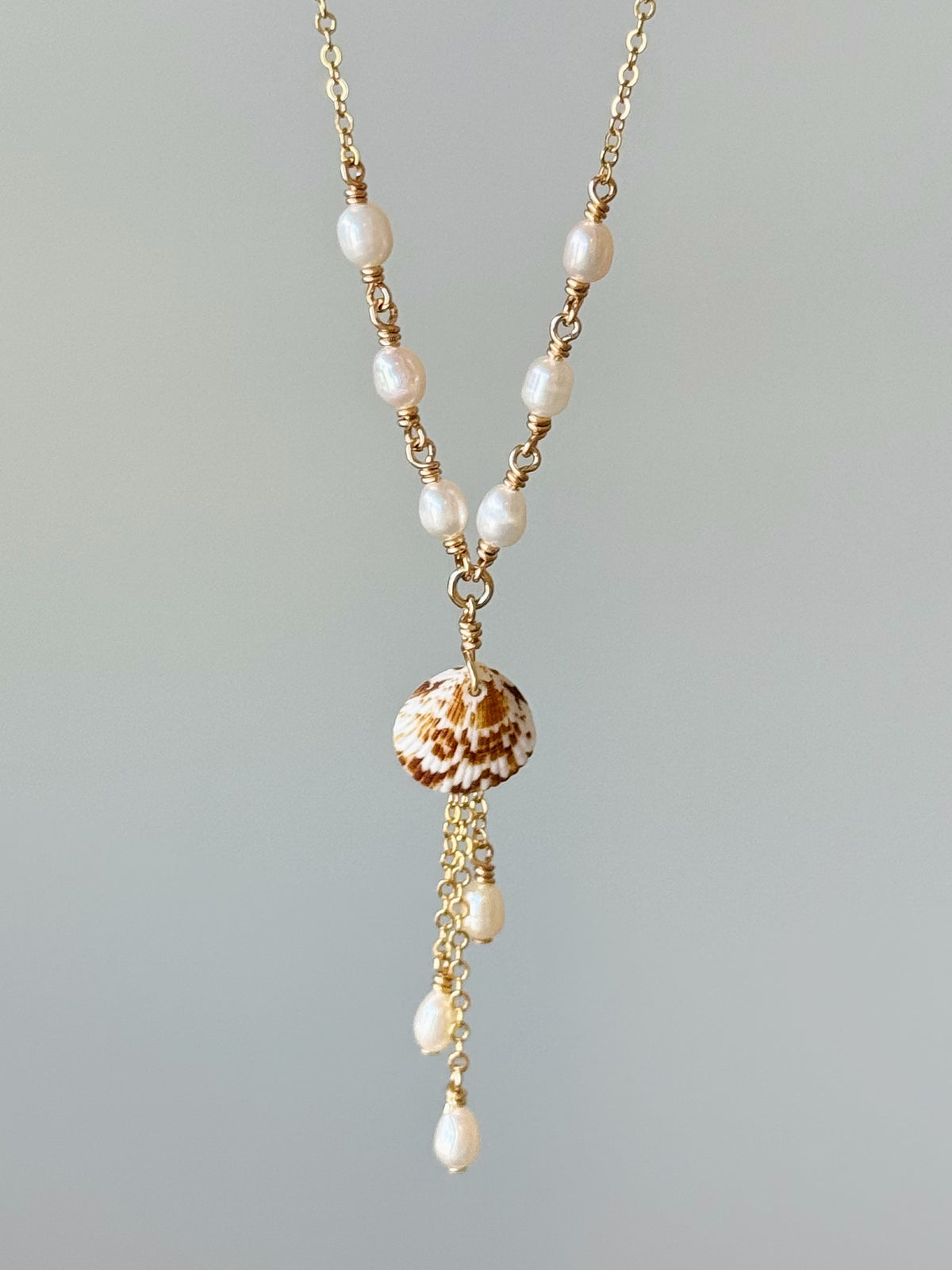 Gold Filled Cayman Shell Waterfall Necklace