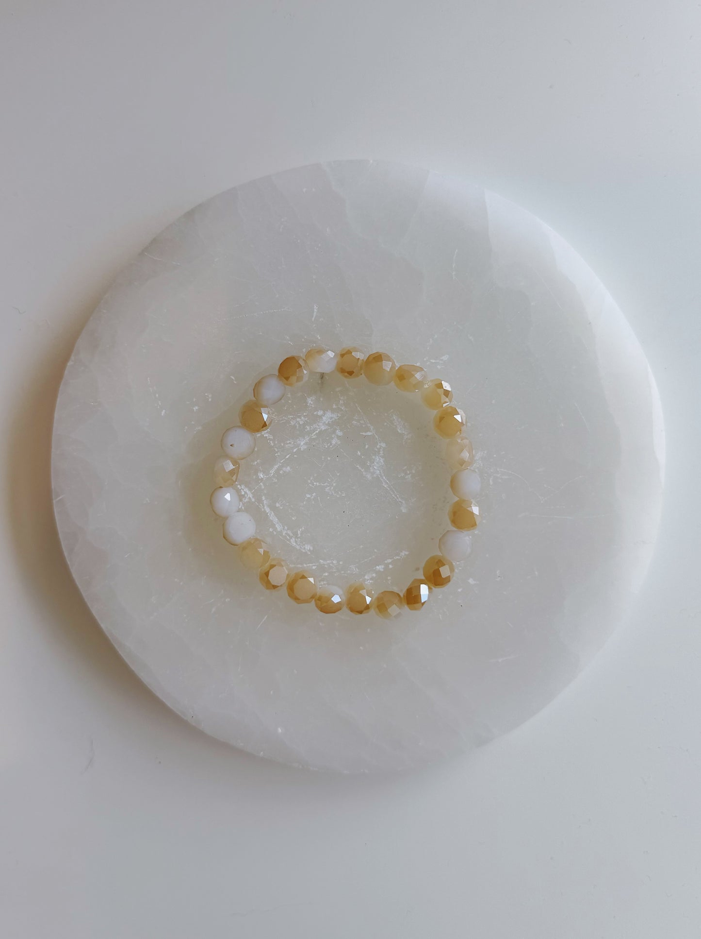 Tan Faceted Beaded Bracelet