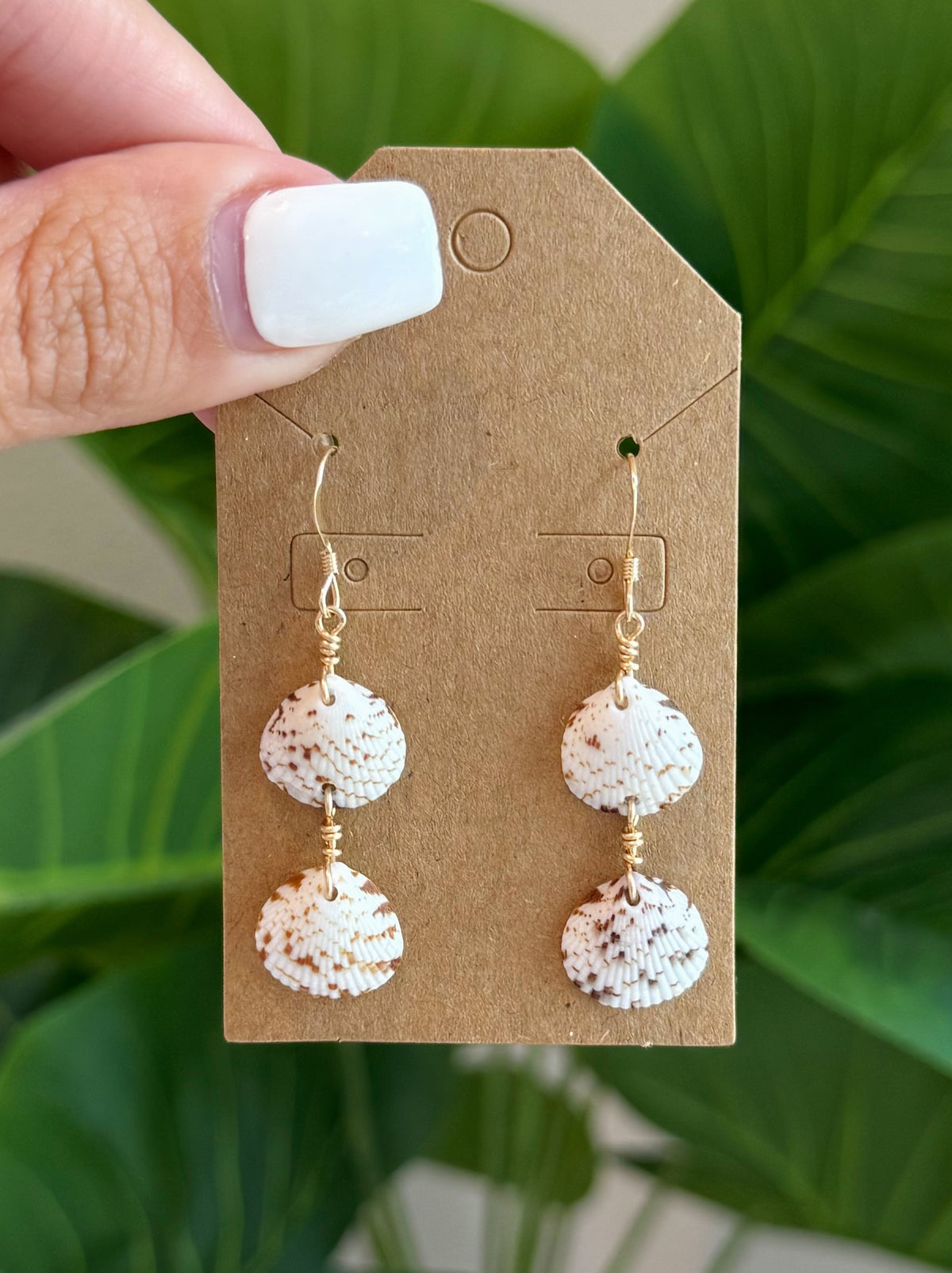 Gold Filled Stacked Scallop Earrings