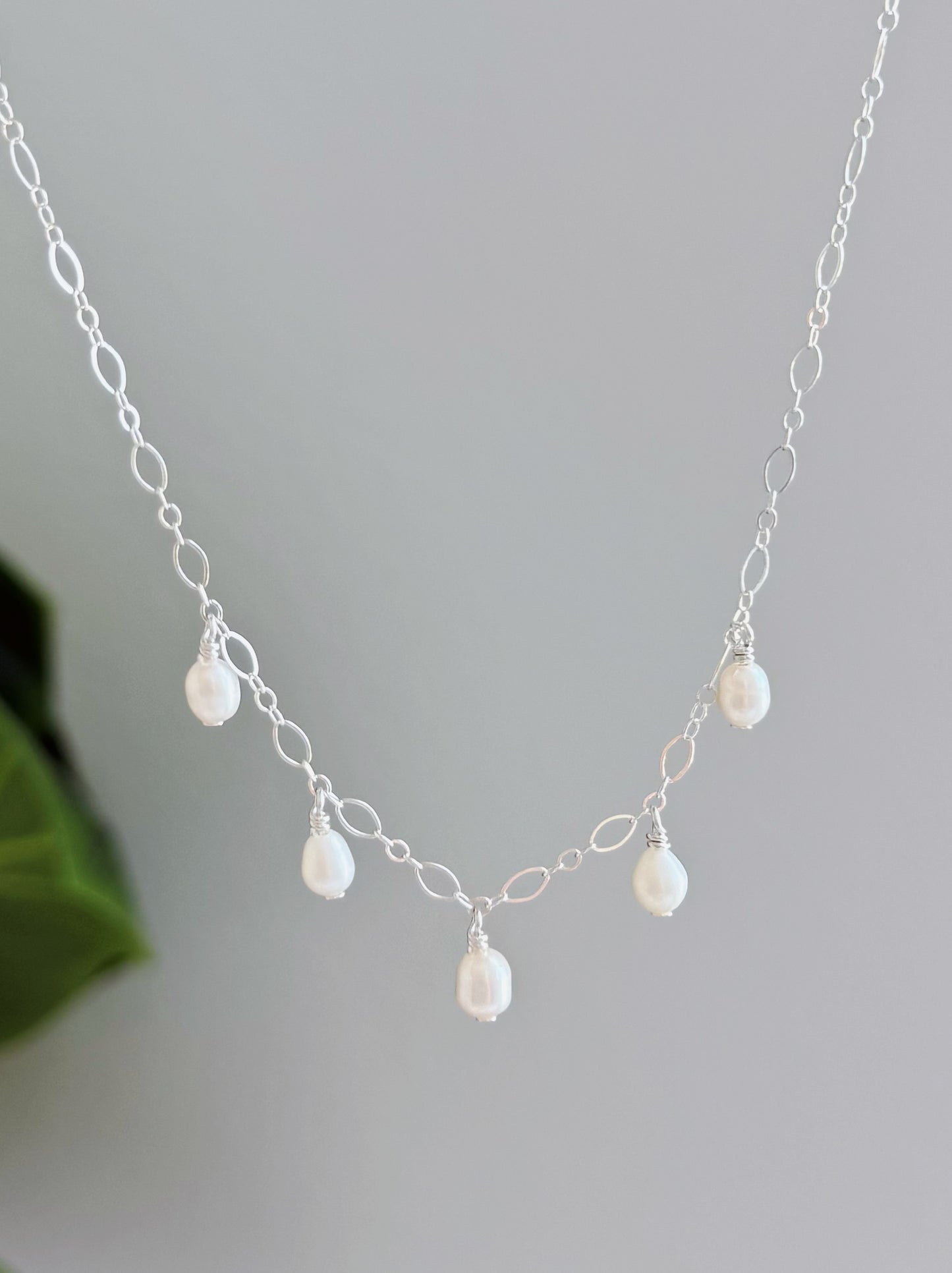 Sterling Silver Fancy Baroque Pearl Multi Necklace (Great for Stacking)