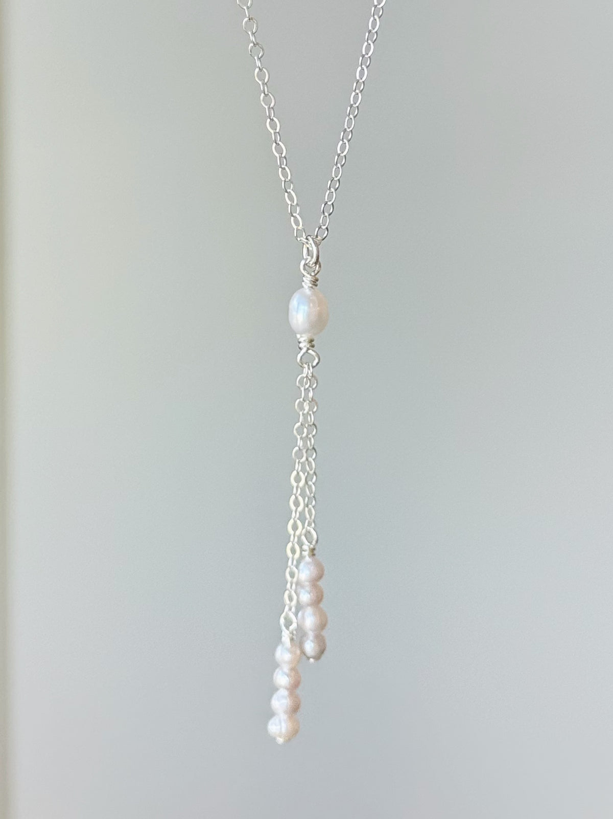 Sterling Silver Pearl Cascade Necklace