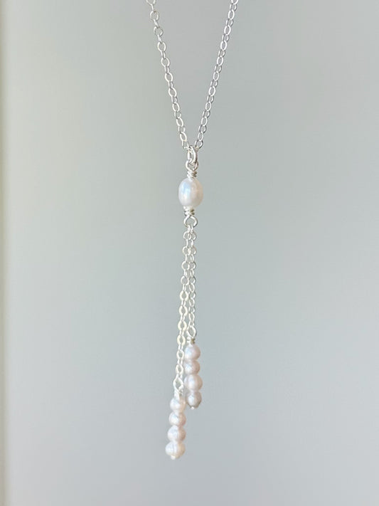 Sterling Silver Pearl Cascade Necklace