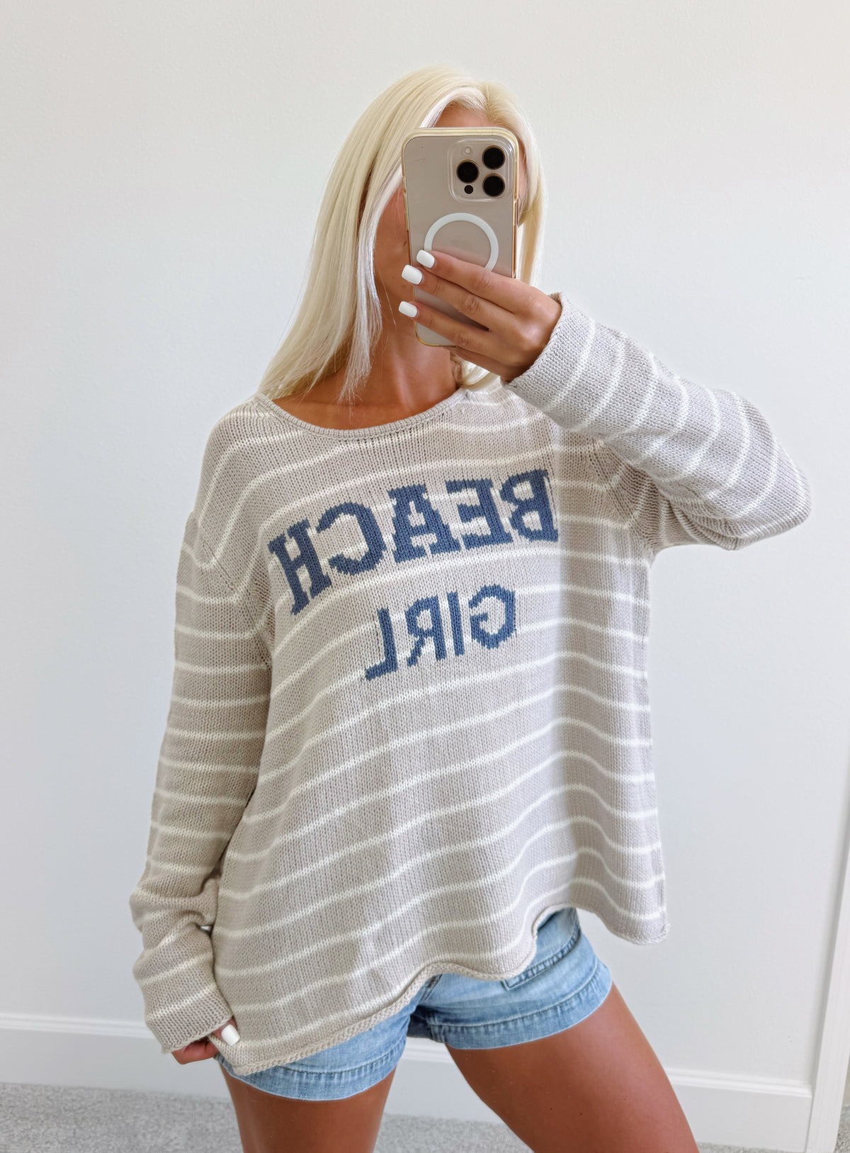 Desert Stripe Lightweight Beach Girl Sweater