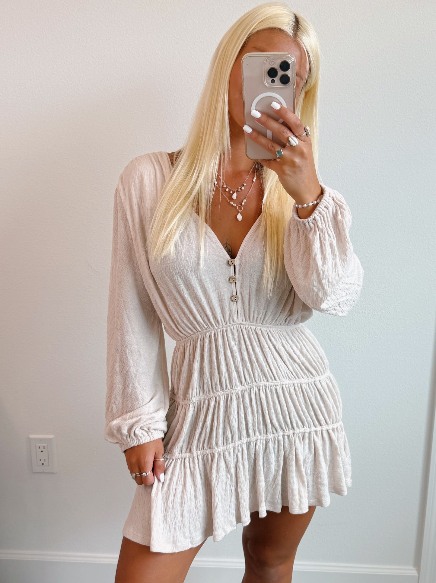 Crinkle Knit Tiered Dress / Cover Up