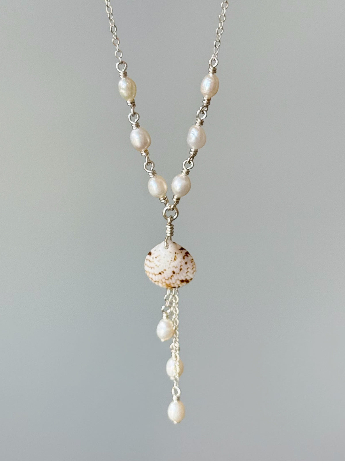 Sterling Silver Cayman Shell Waterfall Necklace