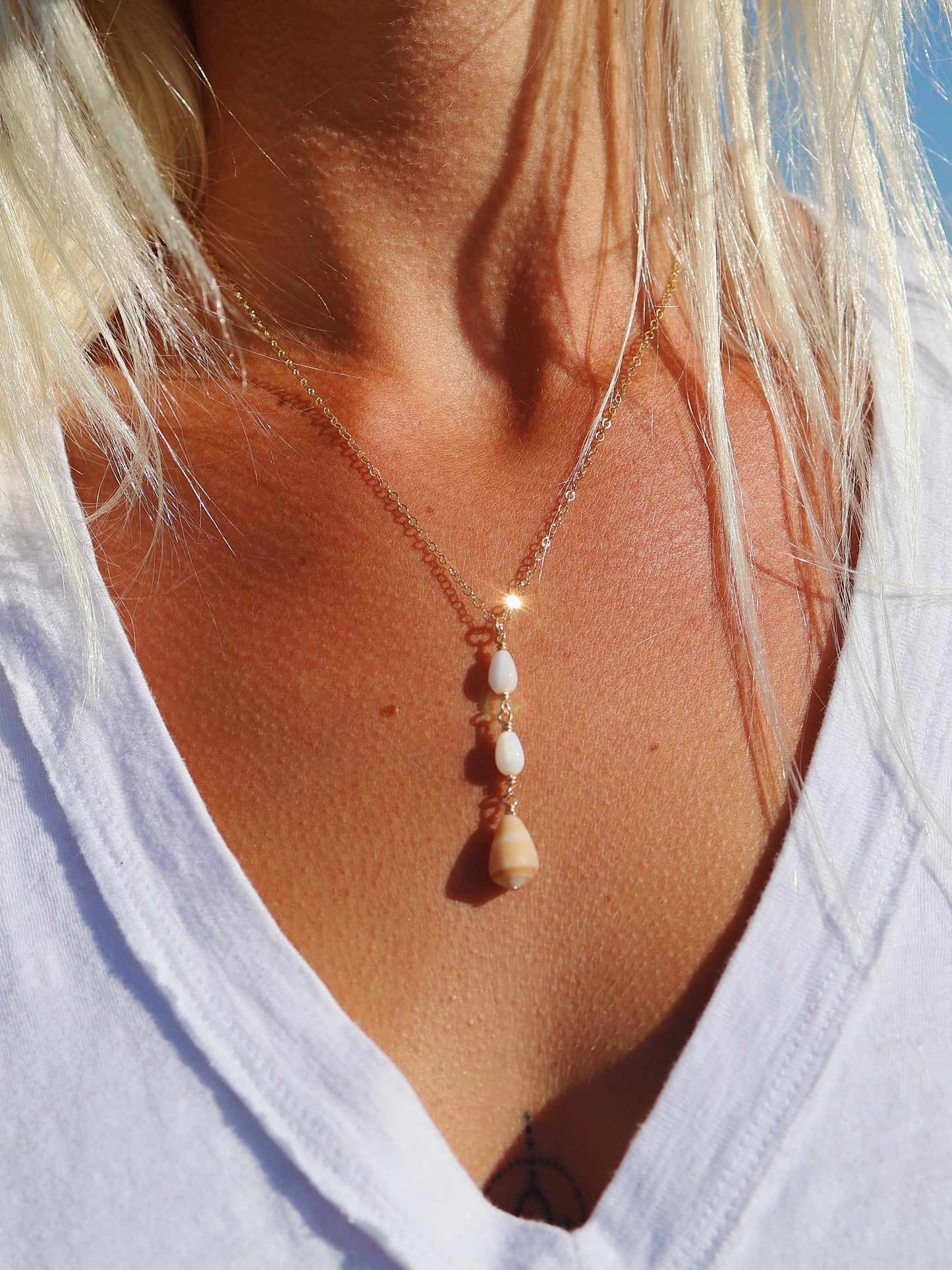 Gold Filled Teardrop Cone Shell Necklace