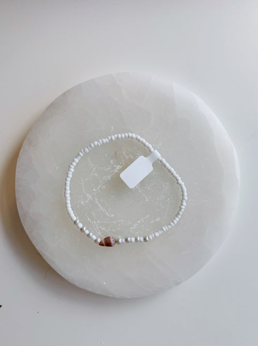 Purple Cone Shell Pearl Beaded Anklet