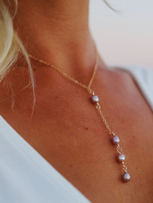 Gold Filled Ocean Goddess Pearl Necklace