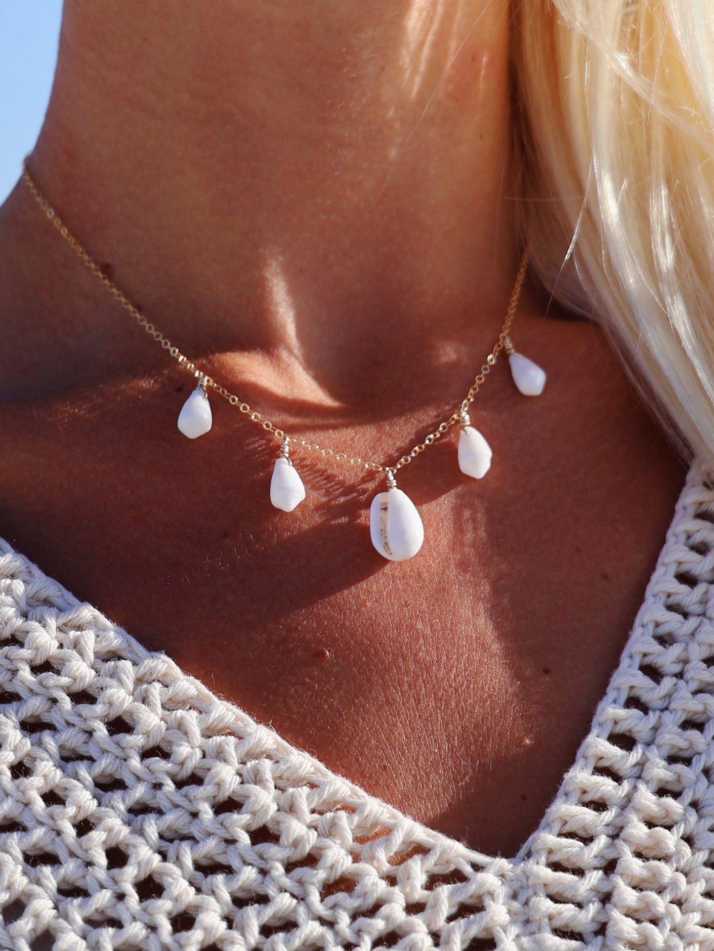 Gold Filled Mermaid Multi Shell Necklace