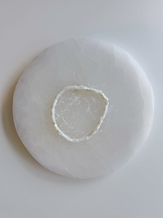 White Moonstone Bracelet Tiny Beads