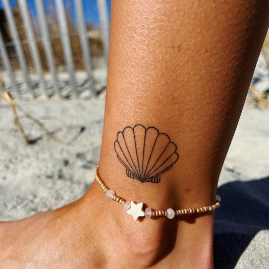 Rose Quartz & Howlite Star Anklet