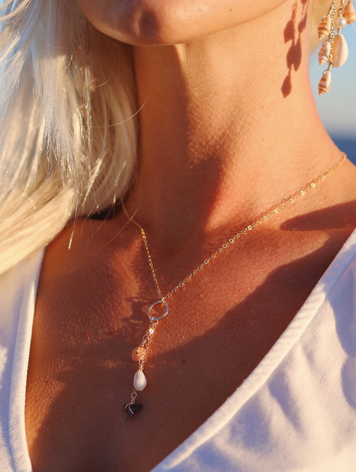 Gold Filled Ocean Triple Drop Necklace