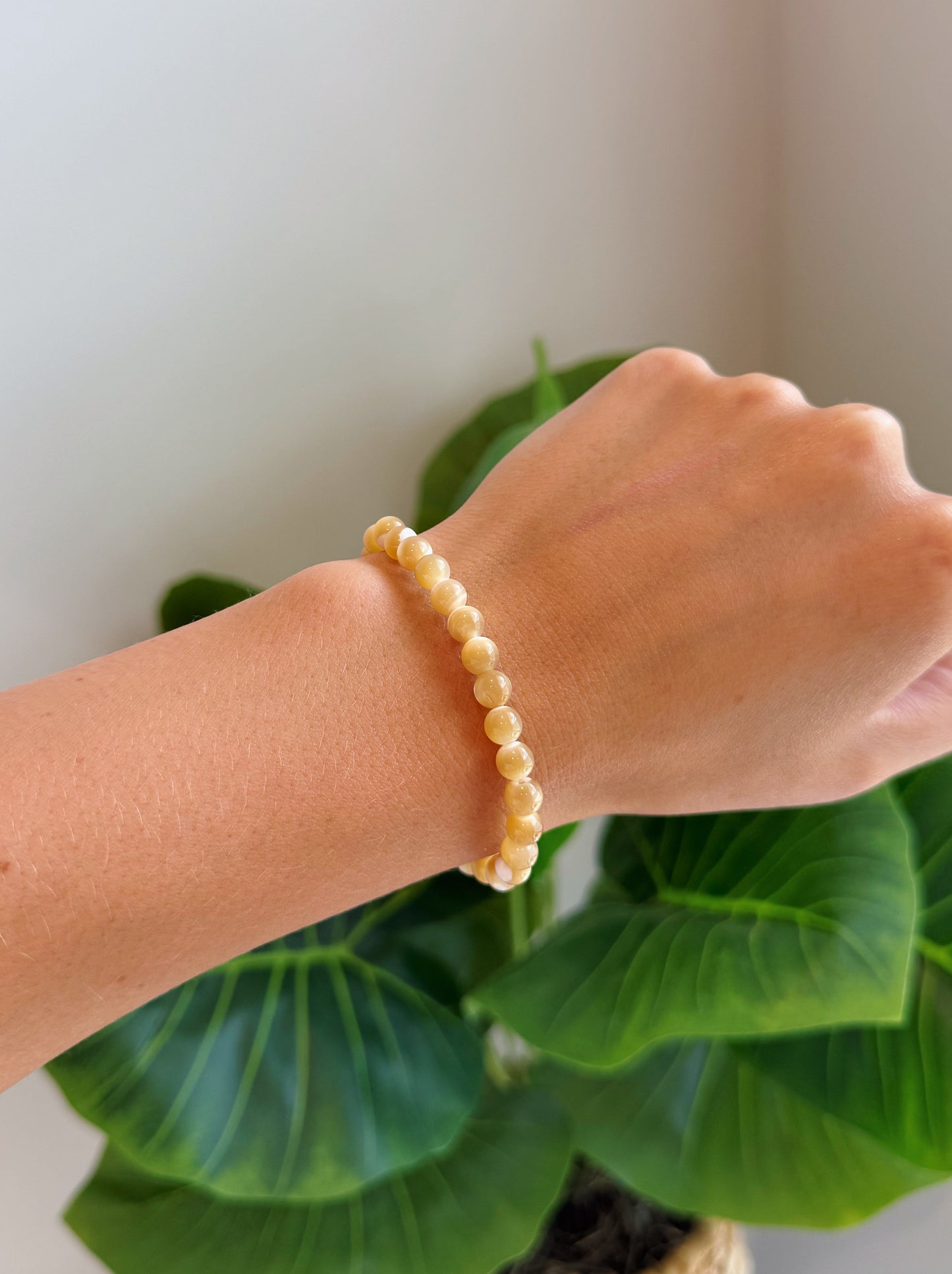 Medium Sized Natural Mother of Pearl Bracelet