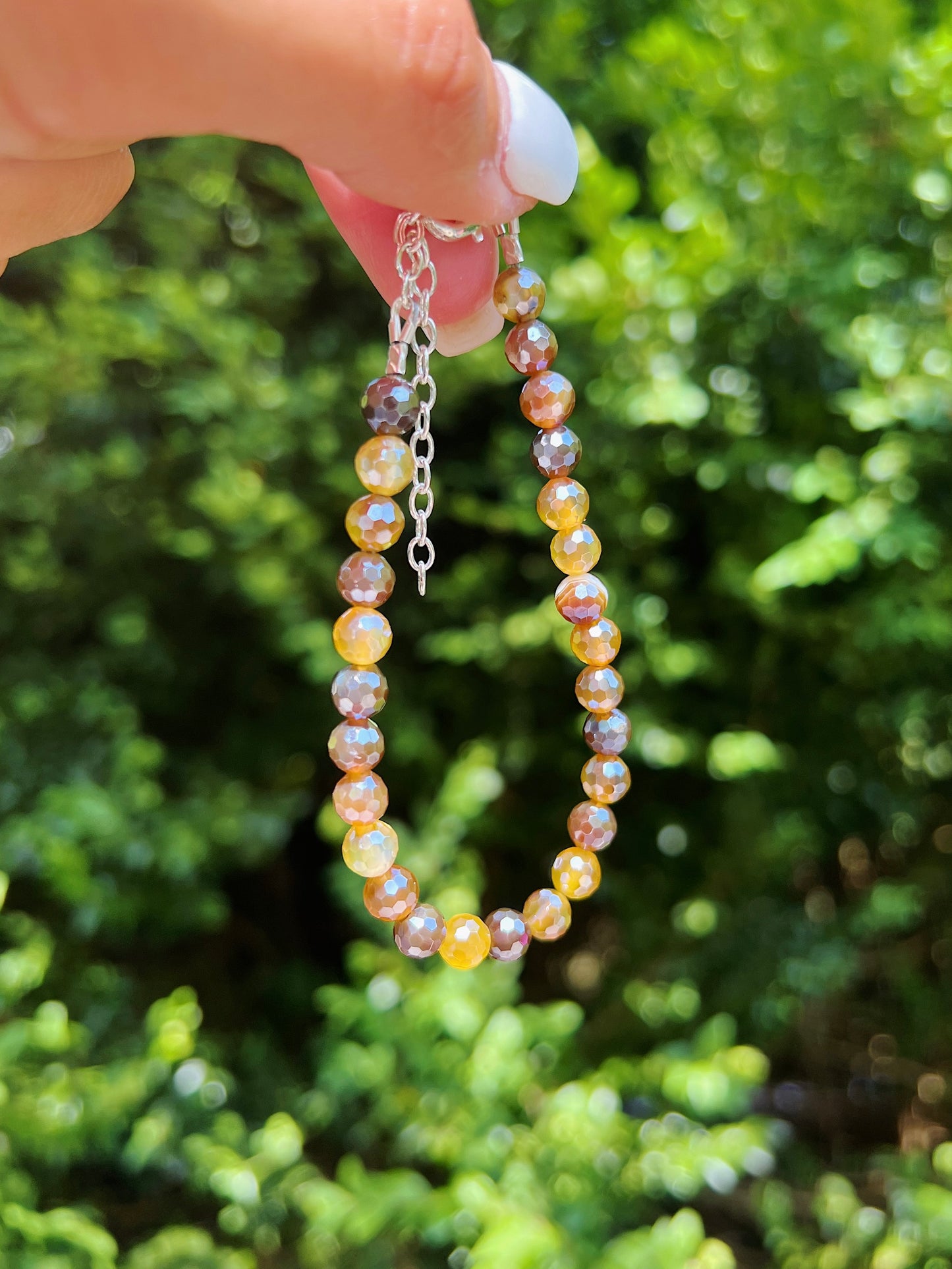 Sterling Silver Faceted Sparkling Bracelet