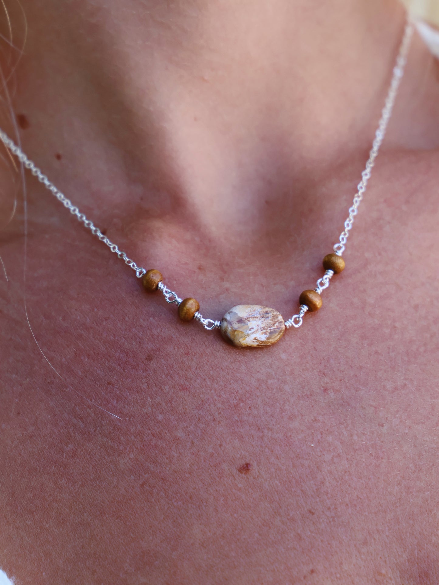 Sterling Silver Petrified Wood Necklace (OPTION 2)