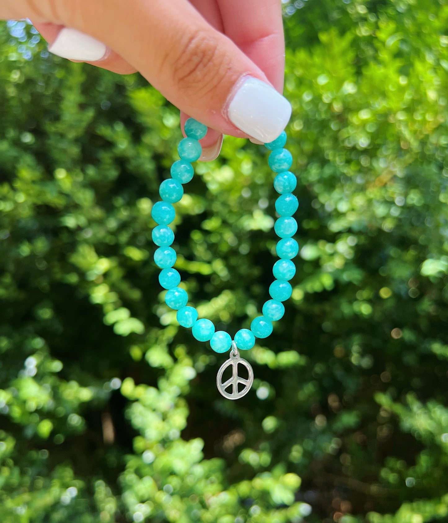 Bright Turquoise Peace Sign Bracelet