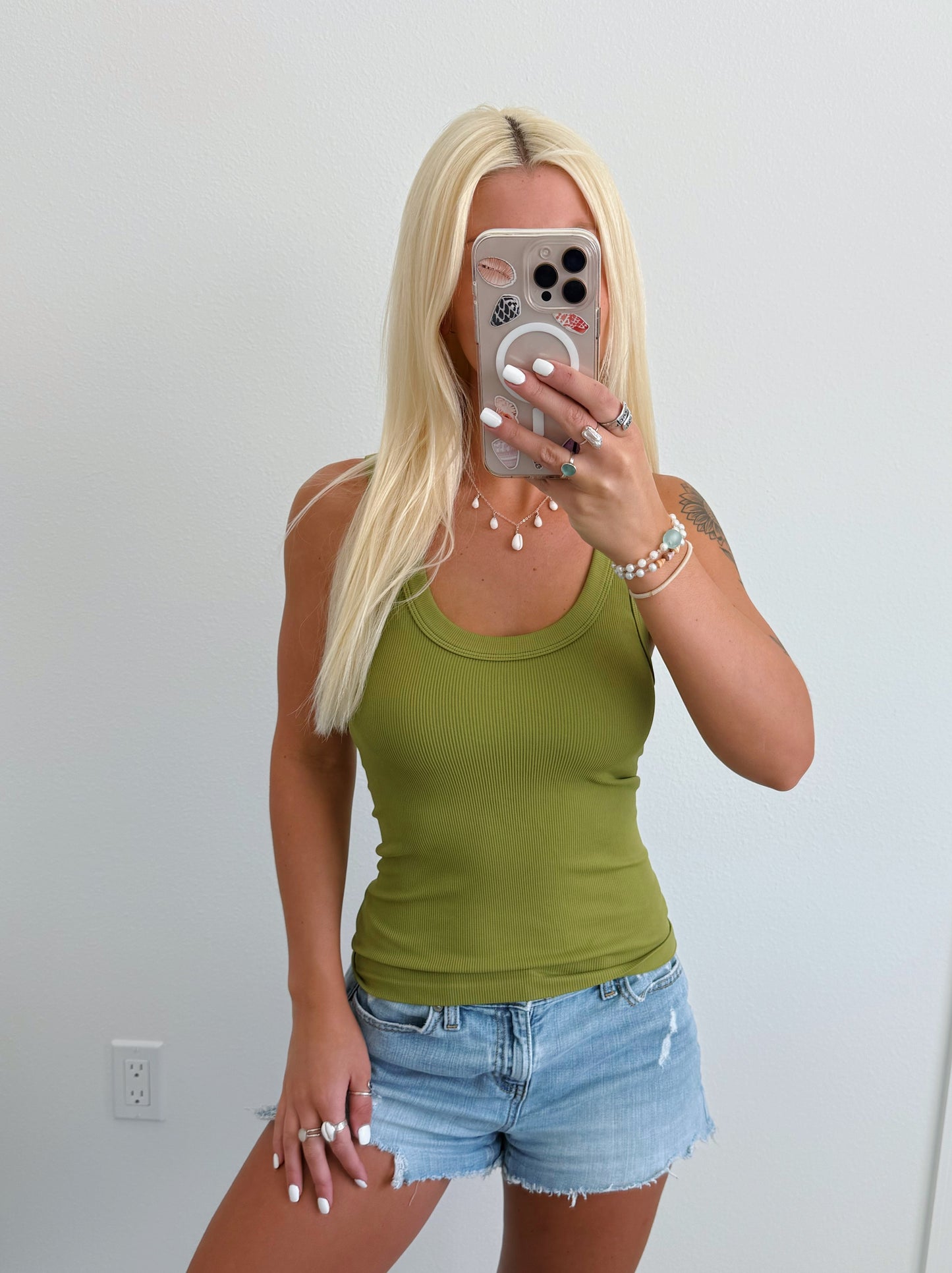 Full Length Reversible Ribbed Tank Top