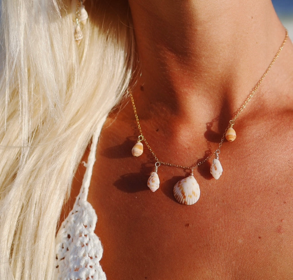 Gold Filled Mermaid Multi Shell Necklace