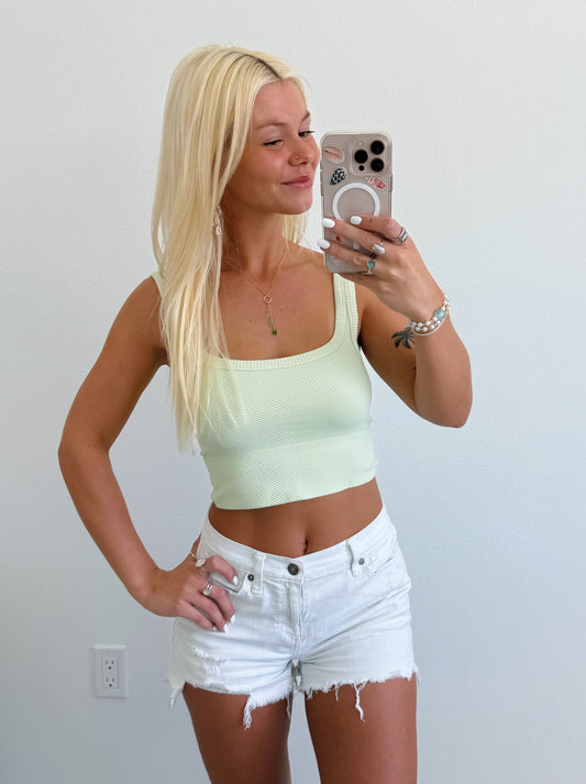 Chevron Ribbed Crop Top