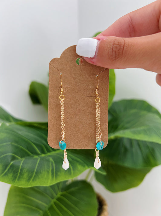 Turquoise Cone Dangle Earrings