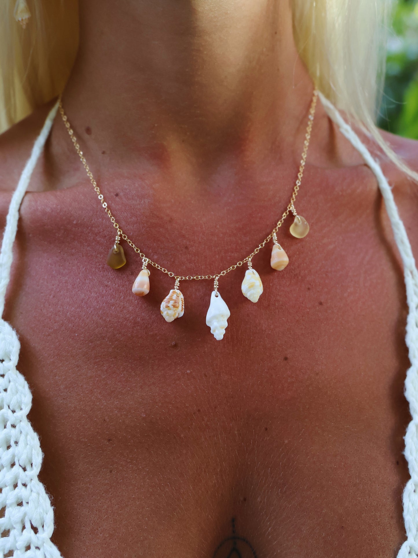 Gold Filled Golden Hour Conch Shell Multi Necklace
