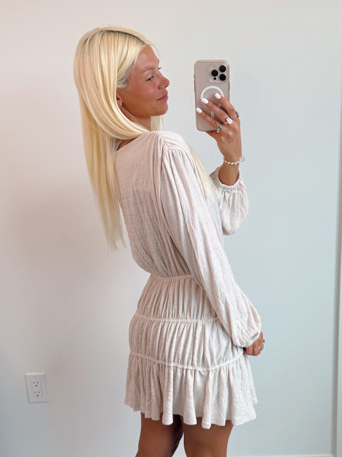 Crinkle Knit Tiered Dress / Cover Up