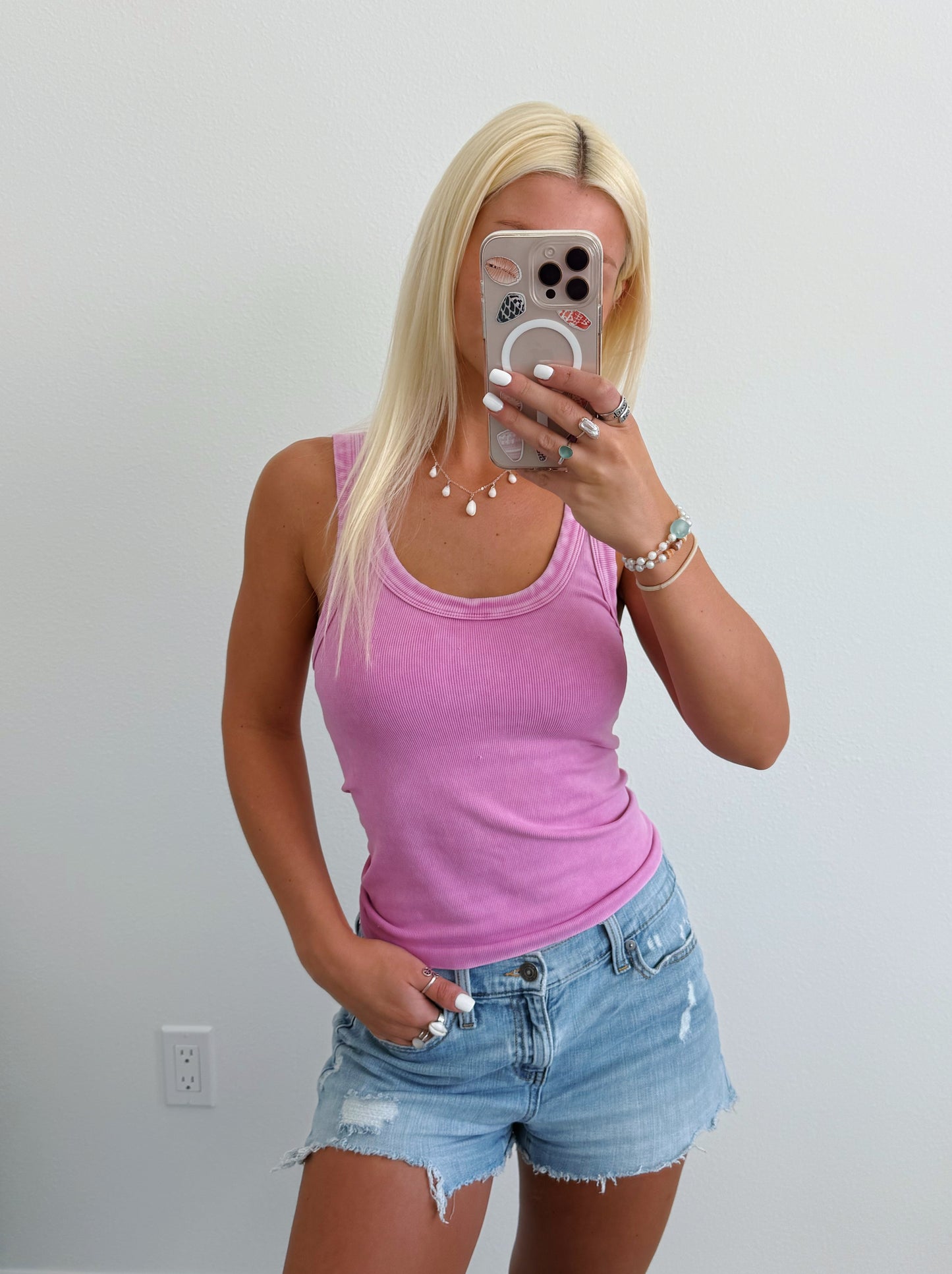 Full Length Reversible Ribbed Tank Top