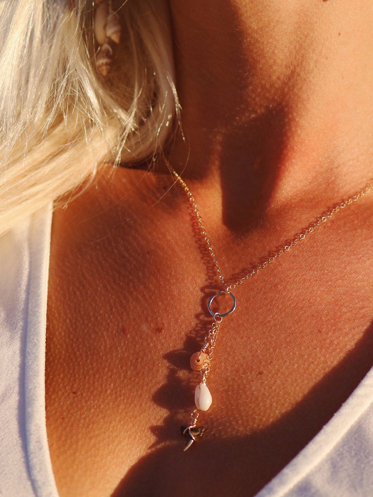 Gold Filled Ocean Triple Drop Necklace