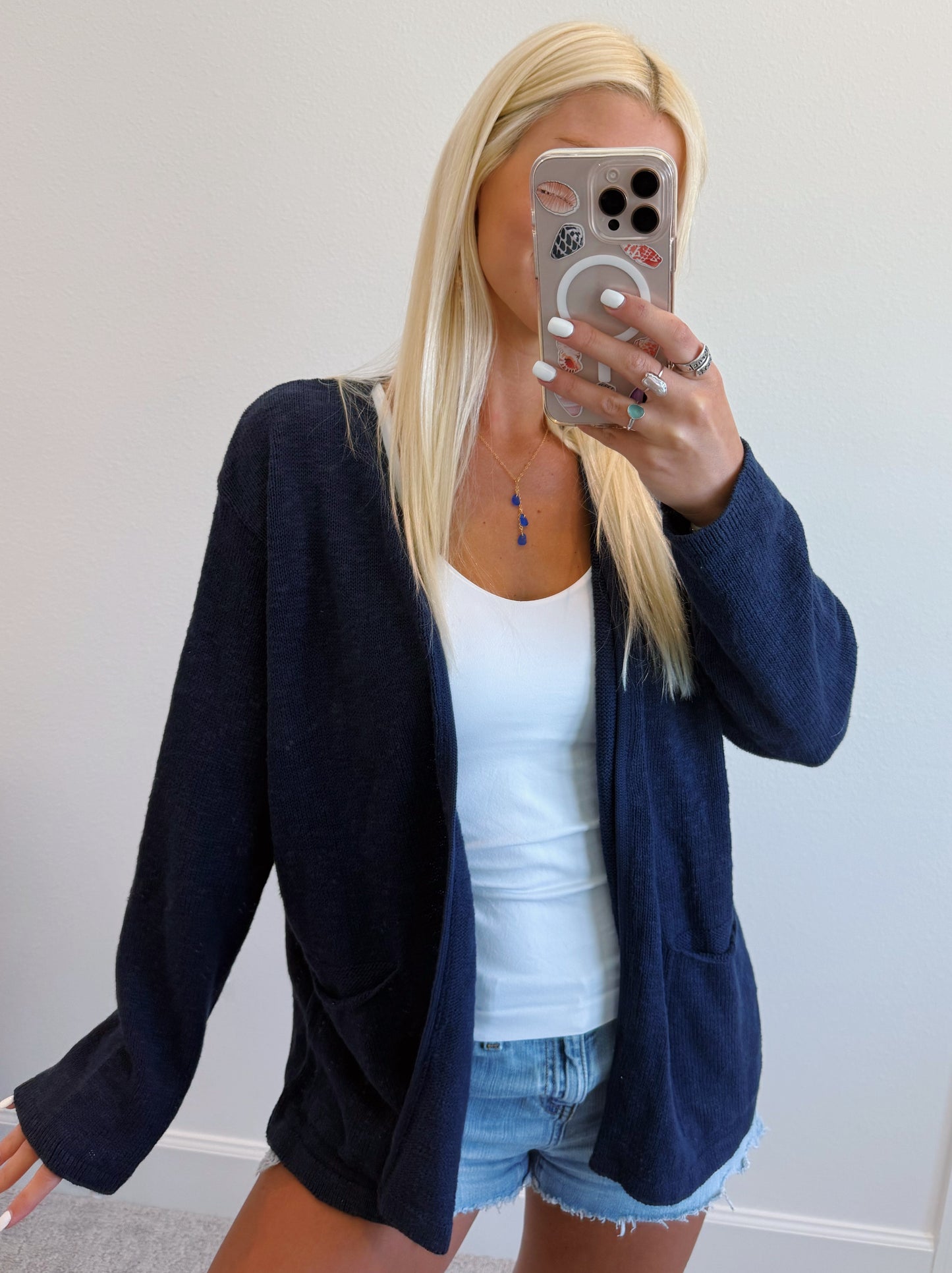 Double Pocket Open Cardigan