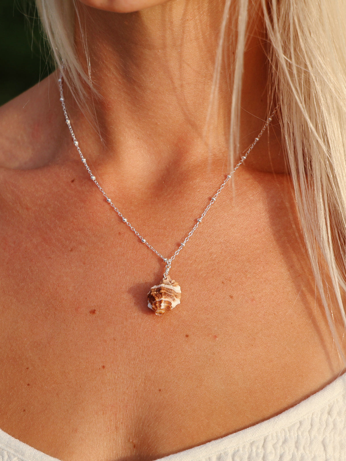 Sterling Silver Satellite Apple Murex Necklace