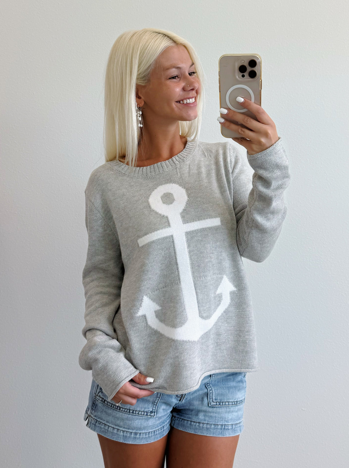 Silver Anchor Lightweight Sweater