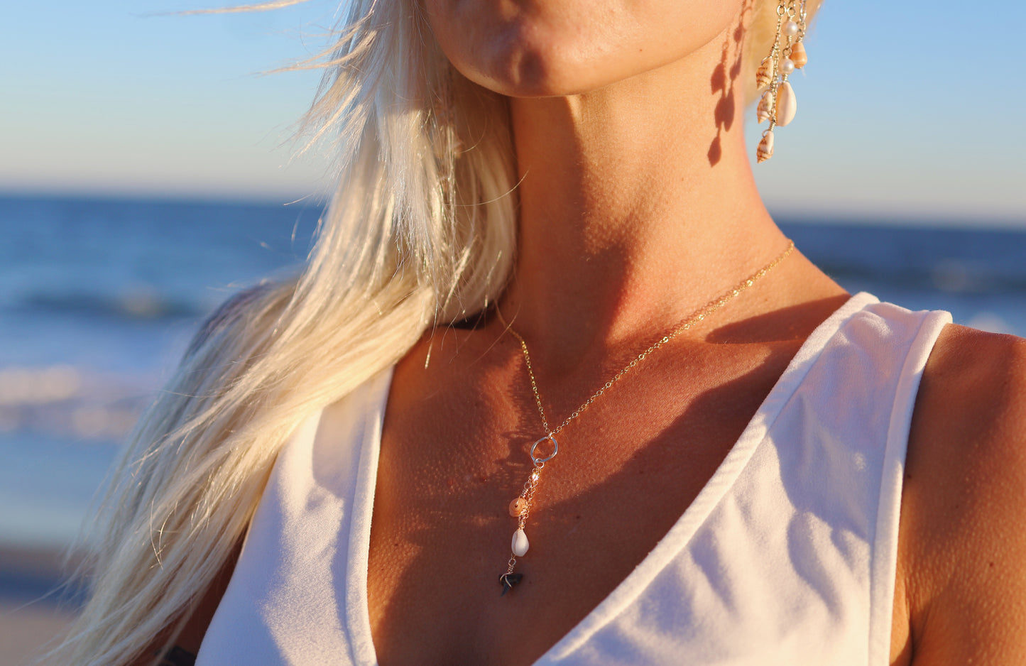 Gold Filled Ocean Triple Drop Necklace