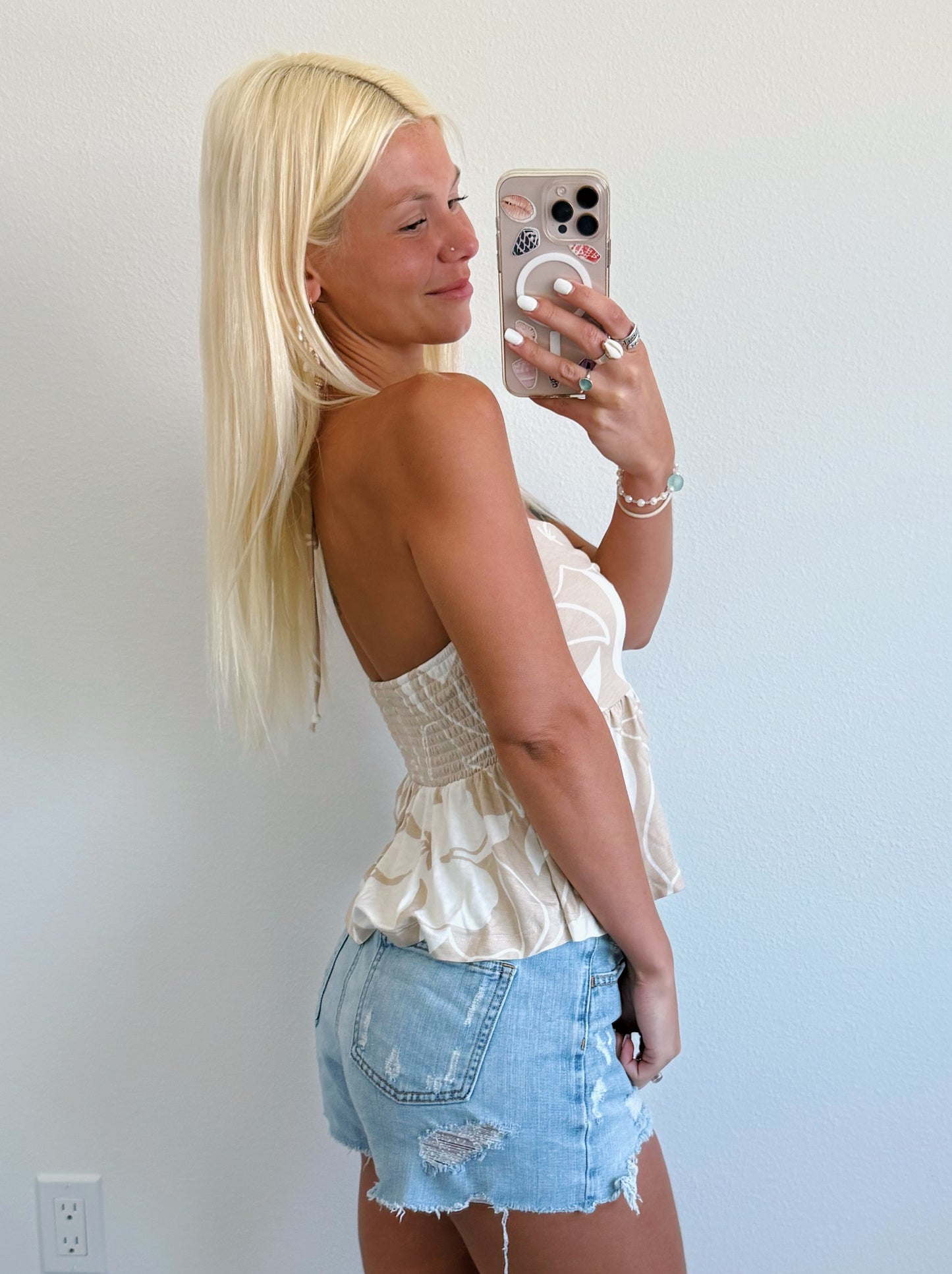 Hawaiian Floral Print Tank Top
