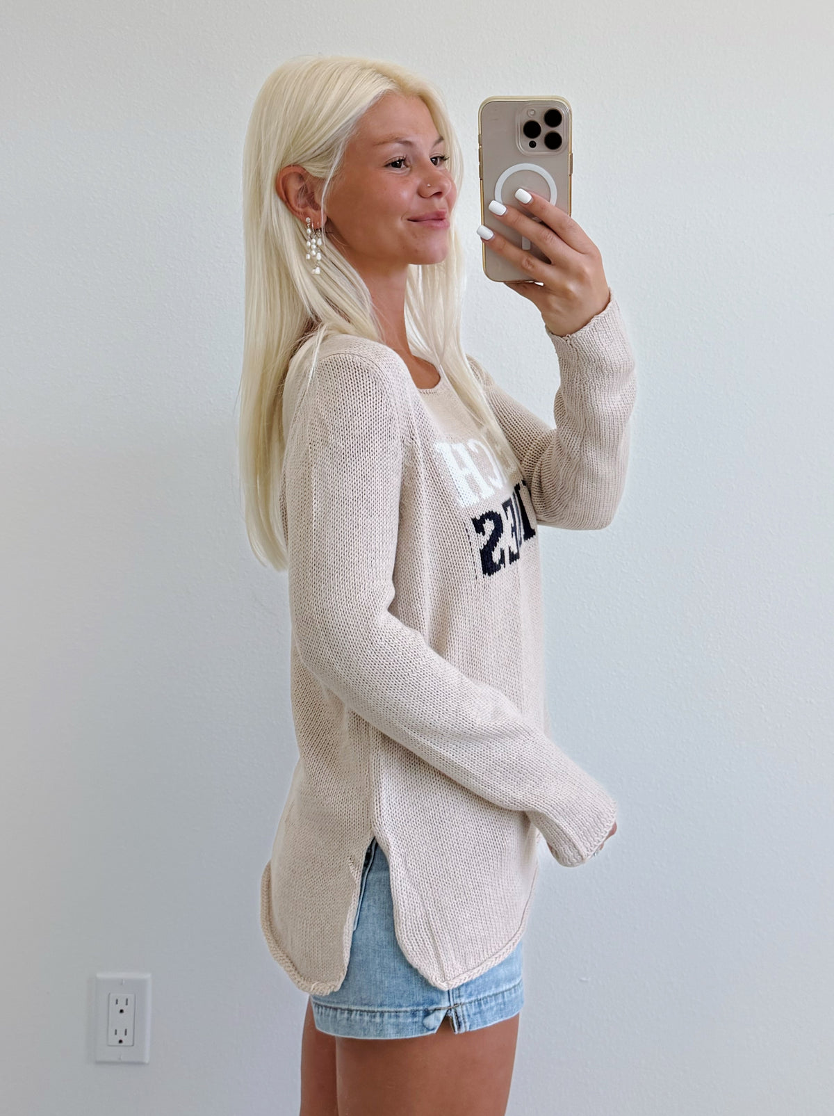 Khaki Lightweight Beach Vibes Sweater