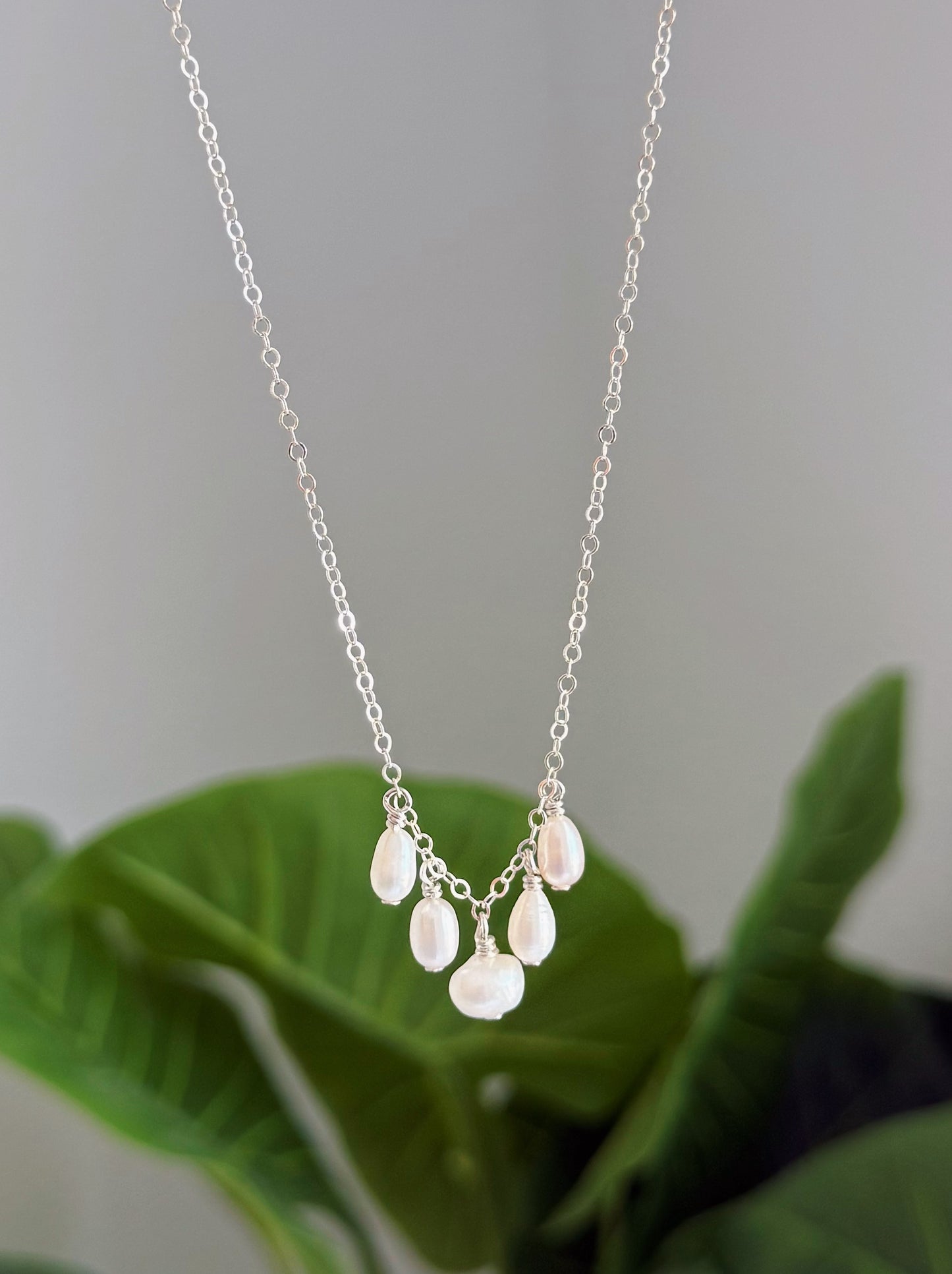 Sterling Silver Baroque Pearl Mini Multi Necklace