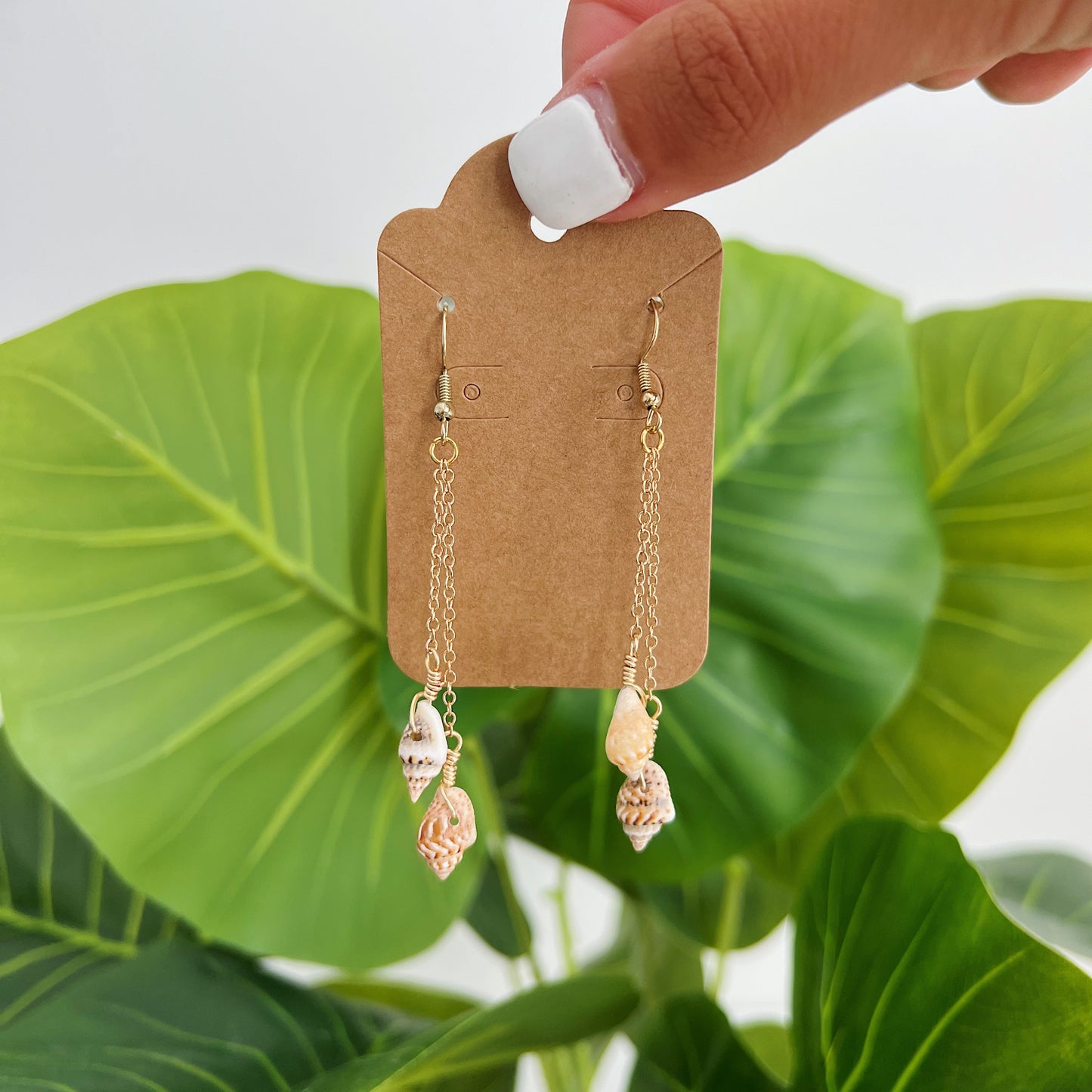 Gold Shell Drop Earrings