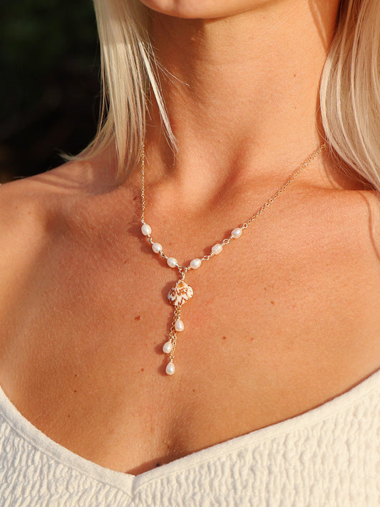 Gold Filled Cayman Shell Waterfall Necklace