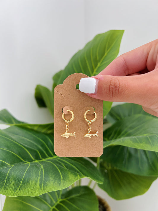 Gold Shark Hoop Earrings